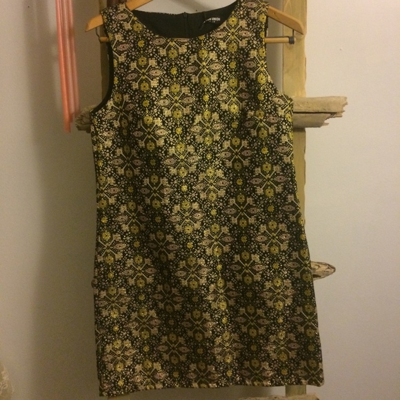 NWT Baroque Style FASHION UNION Gold Shift Dress - Picture 1 of 4